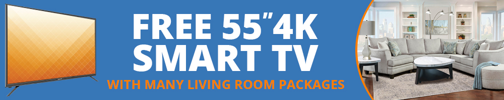 Many living room packages include a FREE TV!